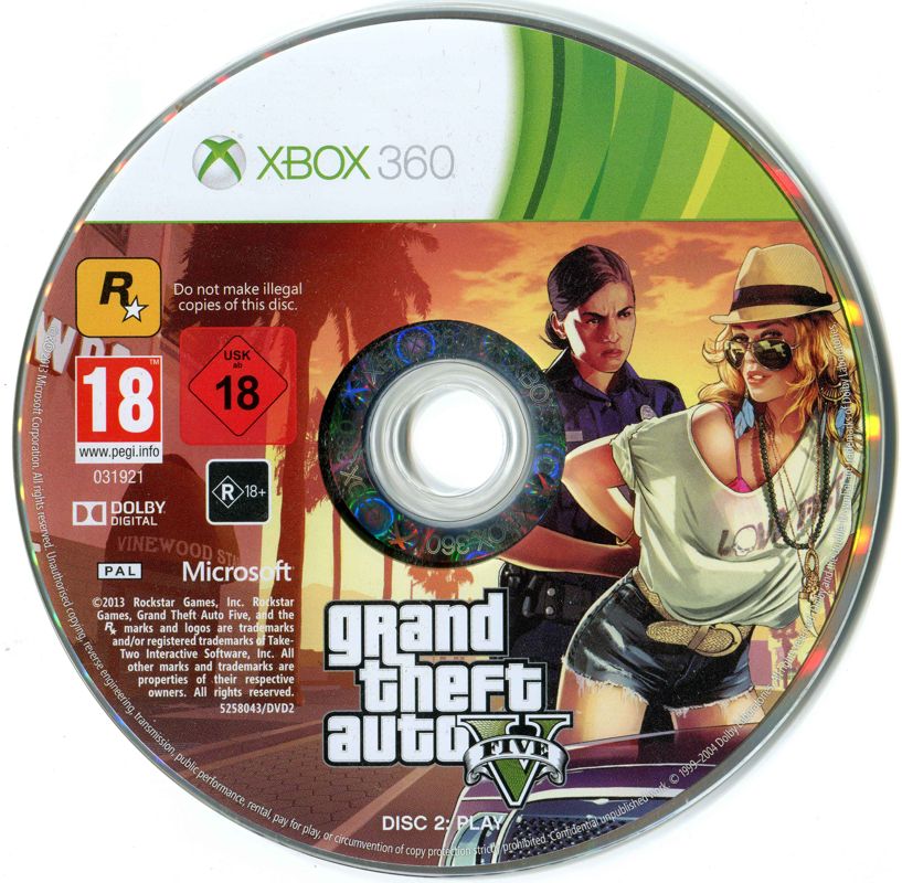 Media for Grand Theft Auto V (Xbox 360): Disc two