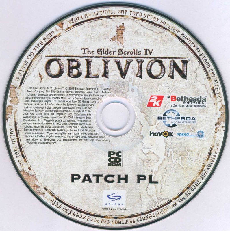 Media for The Elder Scrolls IV: Oblivion (Windows) (International version (English and Polish)): Polish patch disc
