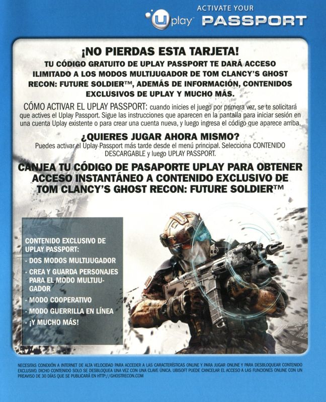 Extras for Tom Clancy's Ghost Recon Anthology (PlayStation 3): Uplay Passport (Spanish version)