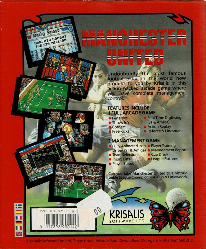 Back Cover for Manchester United (DOS)