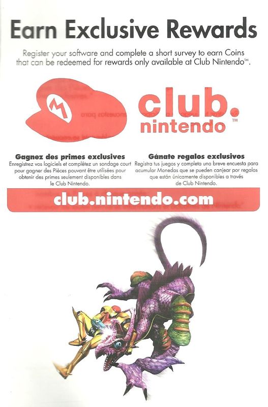 Extras for Metroid: Other M (Wii): Club Nintendo Pin - Front