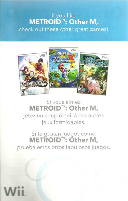 Advertisement for Metroid: Other M (Wii): Nintendo Ad - Front
