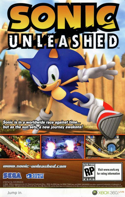 Sonic: Unleashed cover or packaging material - MobyGames