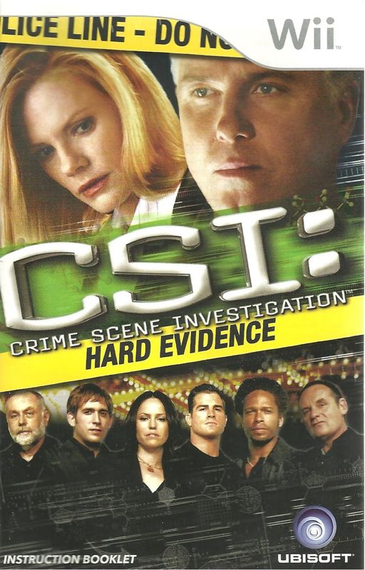 Manual for CSI: Crime Scene Investigation - Hard Evidence (Wii): English Front