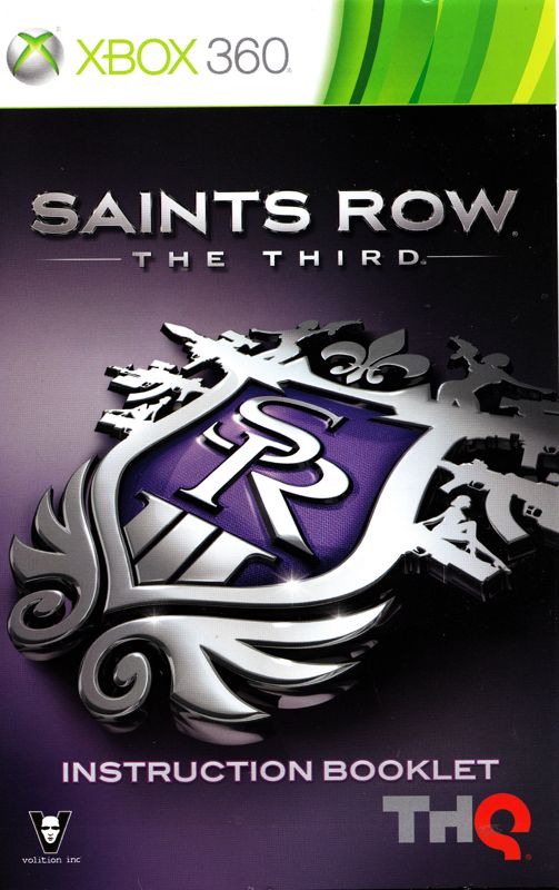 Manual for Saints Row: The Third (Xbox 360): Front