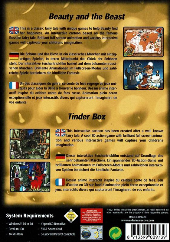 Back Cover for Beauty and the Beast & Tinder Box (Windows) (Pocket Price release)