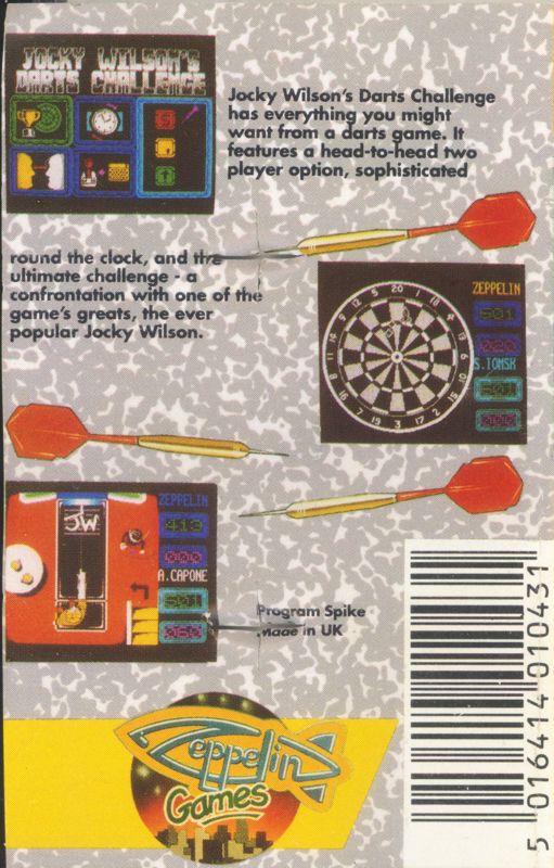 Back Cover for Jocky Wilson's Darts Challenge (ZX Spectrum)