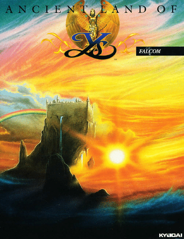 Manual for Ys: The Vanished Omens (DOS): Front