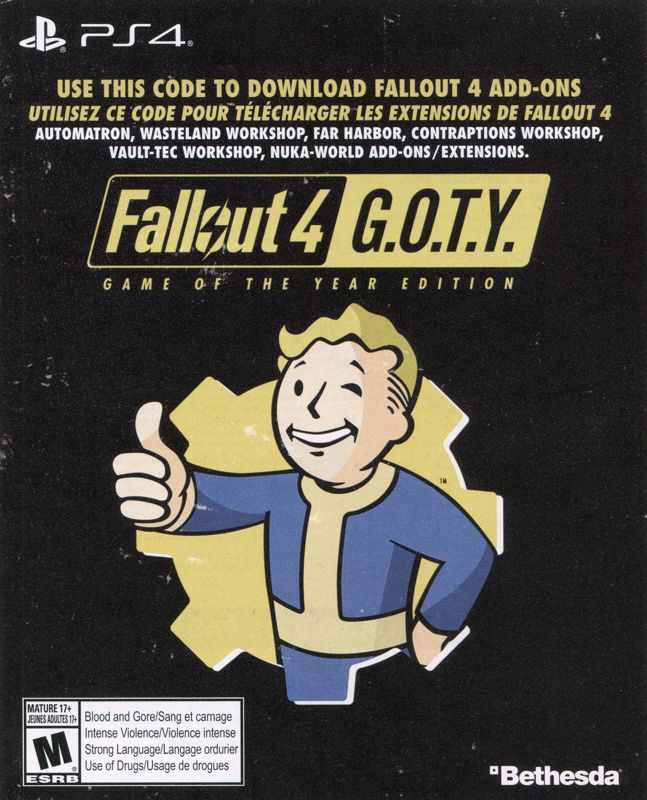 Other for Fallout 4: Game of the Year Edition (PlayStation 4): DLC Voucher - Front