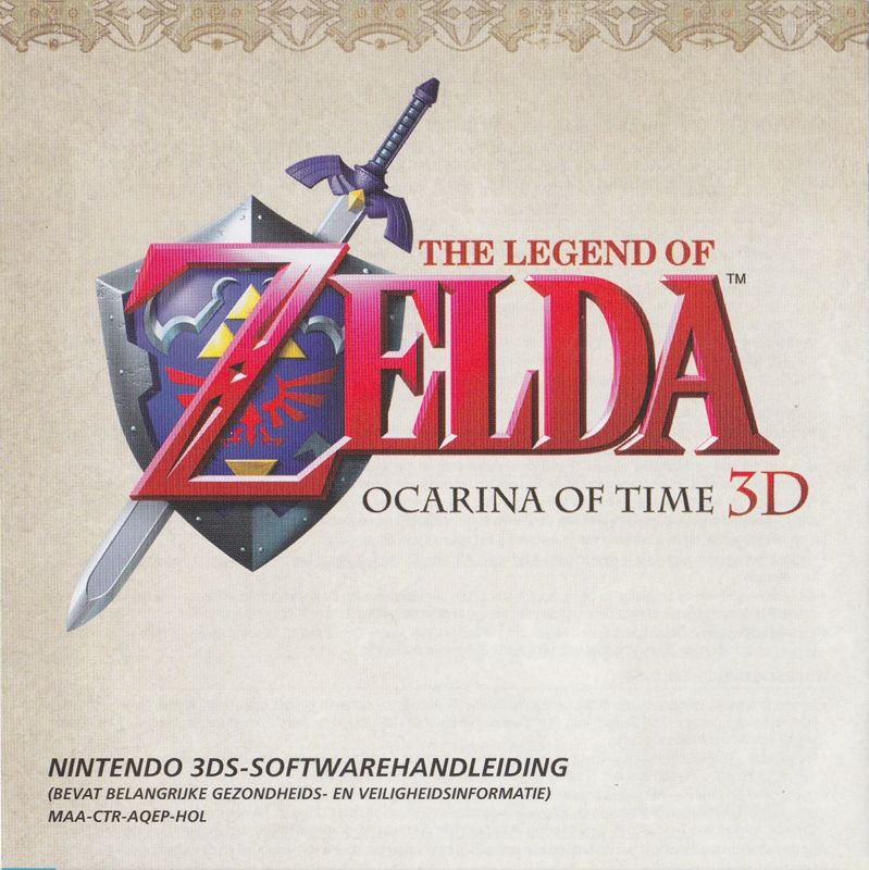 Manual for The Legend of Zelda: Ocarina of Time 3D (Nintendo 3DS): Front
