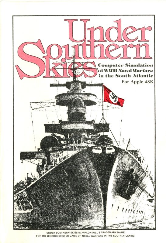 Manual for Under Southern Skies (Apple II): Front