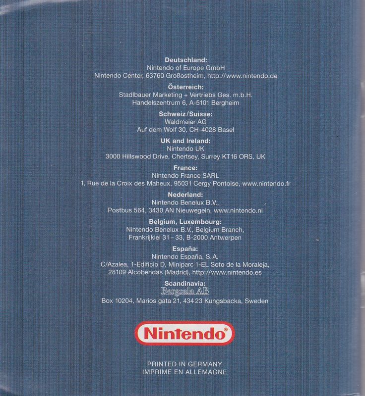 Manual for The Legend of Zelda: Oracle of Ages (Game Boy Color): Back