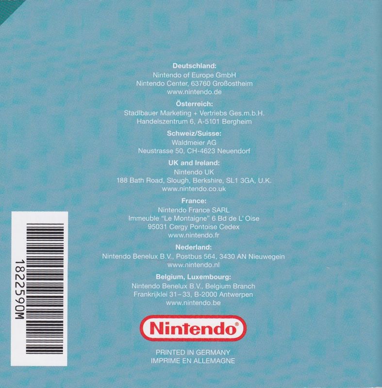 Manual for Mario & Luigi: Partners in Time (Nintendo DS): Back