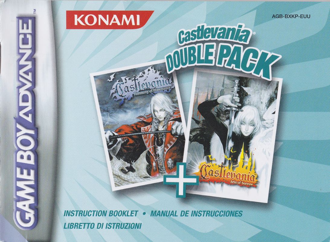 Manual for Castlevania: Double Pack (Game Boy Advance): Front