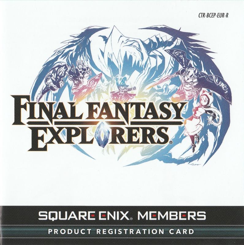 Extras for Final Fantasy Explorers (Collector's Edition) (Nintendo 3DS): Registration Card - Front