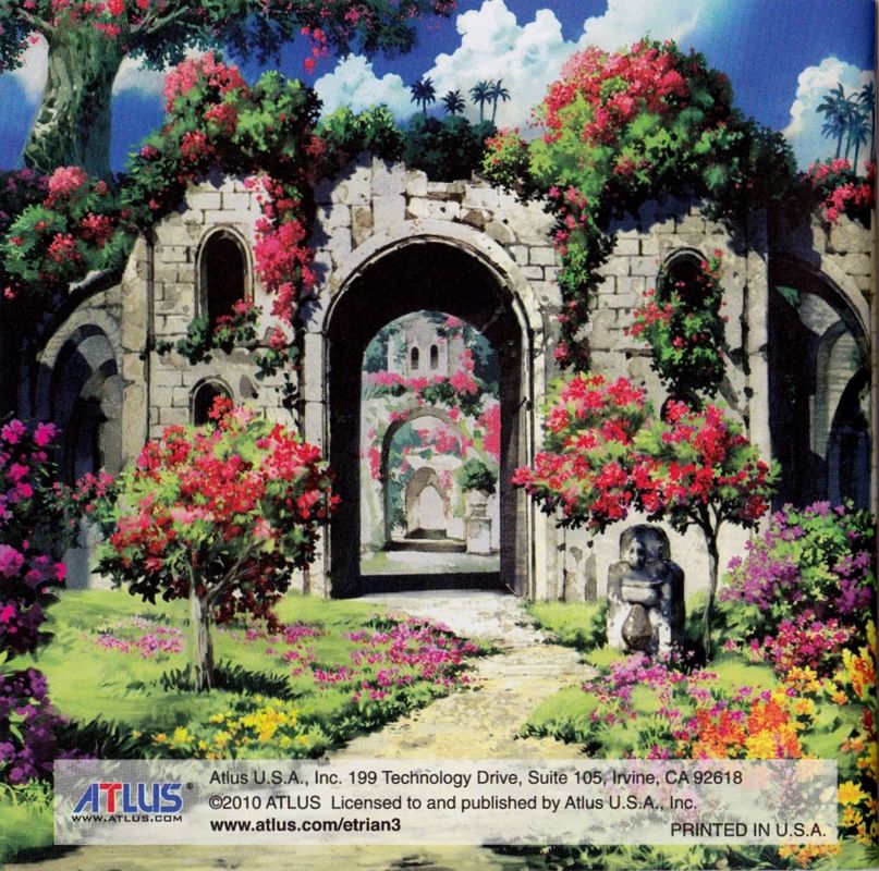 Manual for Etrian Odyssey III: The Drowned City (Nintendo DS): Back