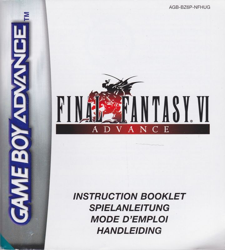 Manual for Final Fantasy III (Game Boy Advance): Front