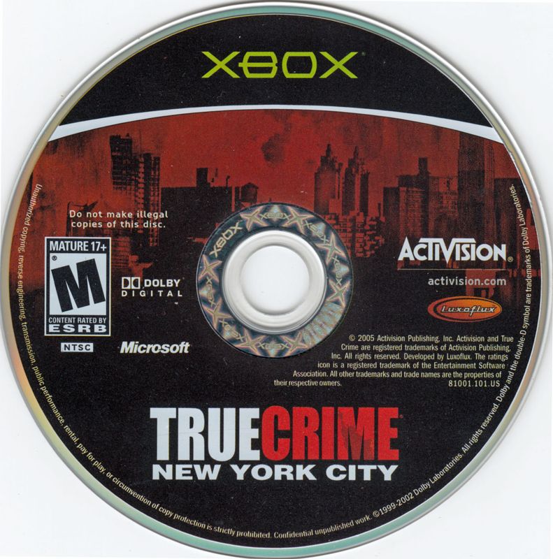 Media for True Crime: New York City (Xbox)