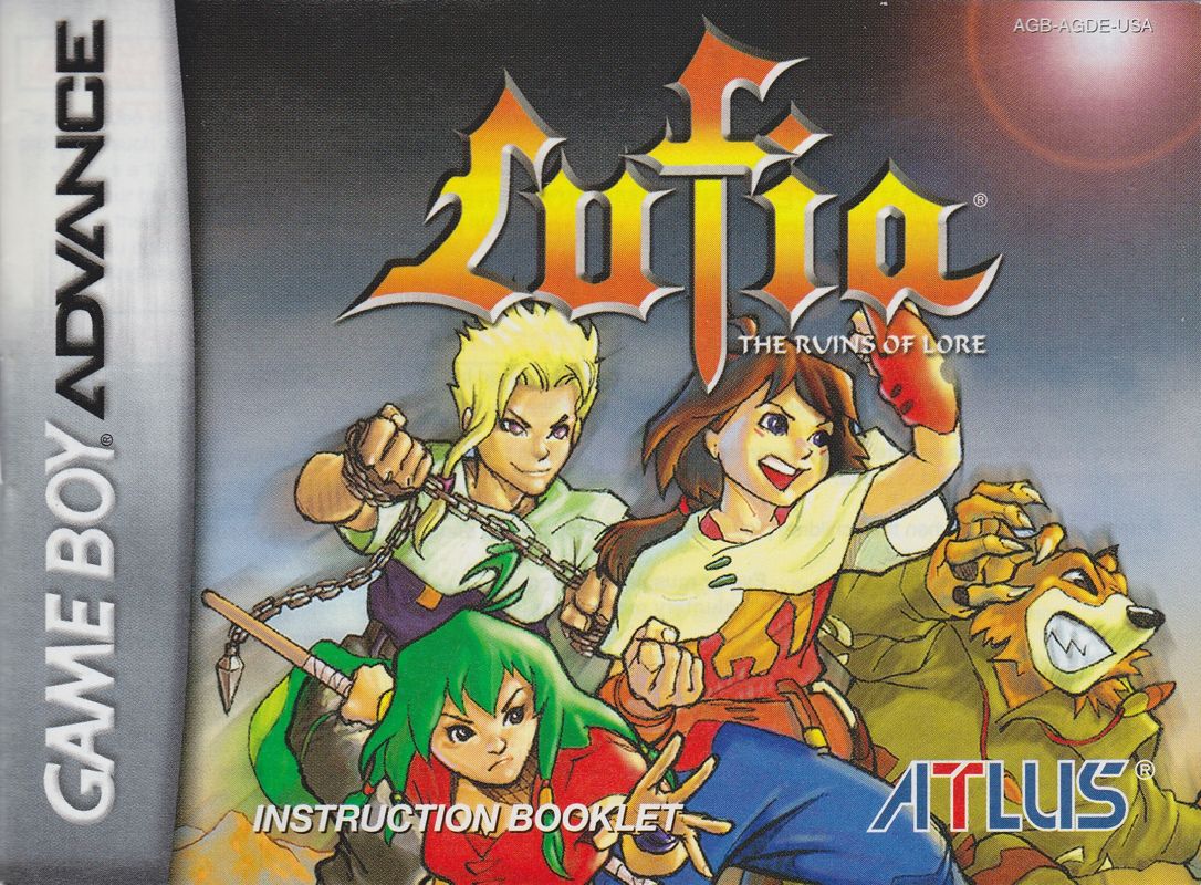 Manual for Lufia: The Ruins of Lore (Game Boy Advance): Front