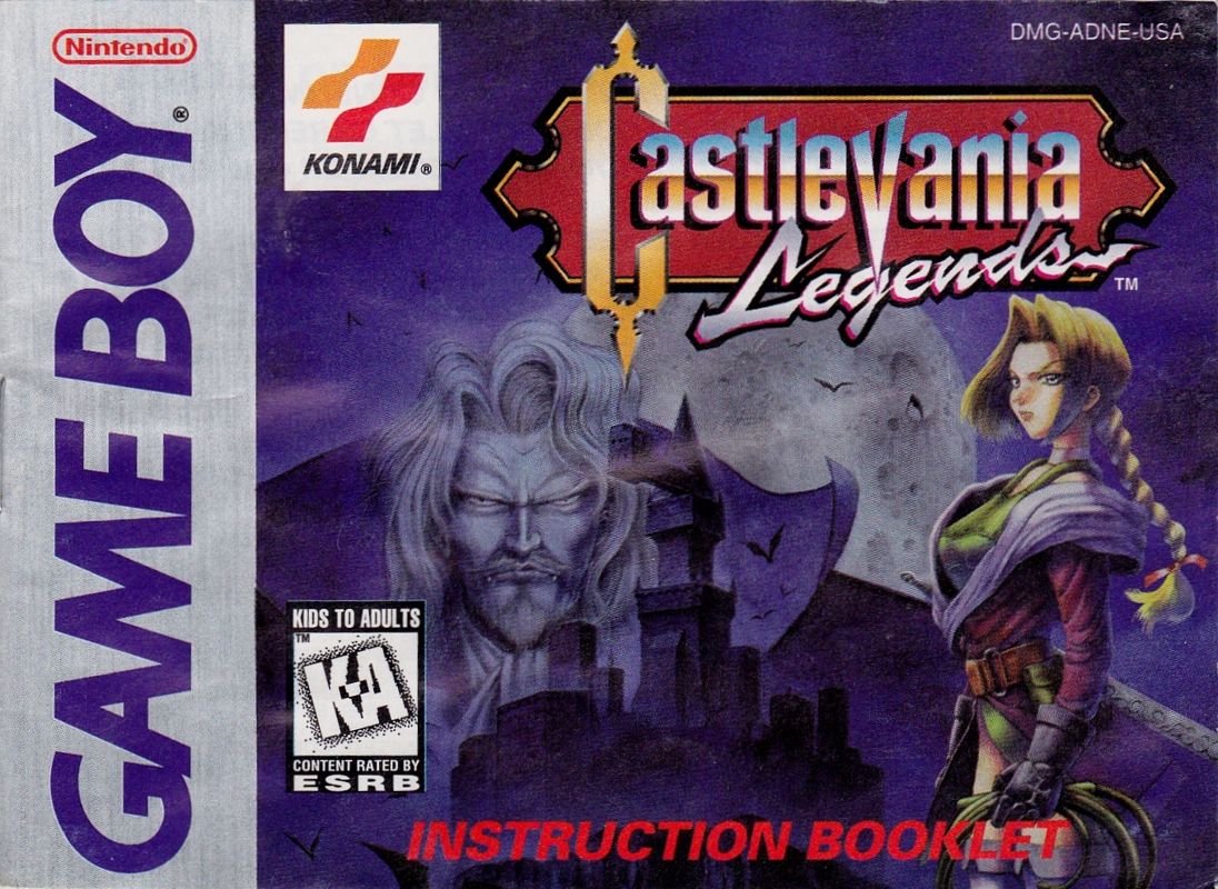 Manual for Castlevania Legends (Game Boy): Front