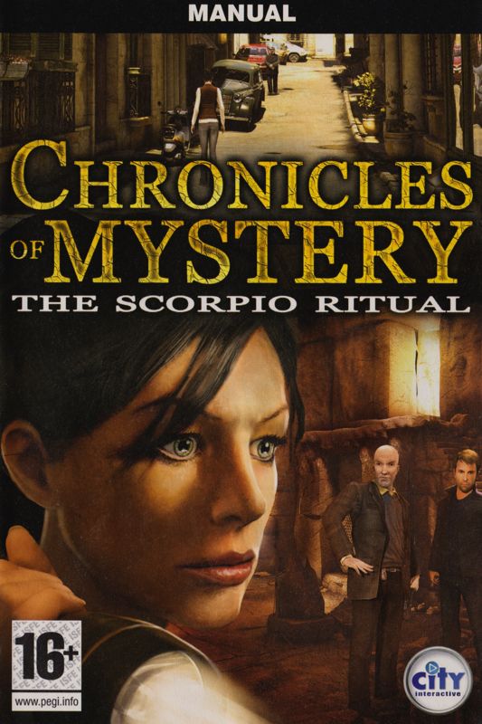 Manual for Chronicles of Mystery: The Scorpio Ritual (Windows): Front
