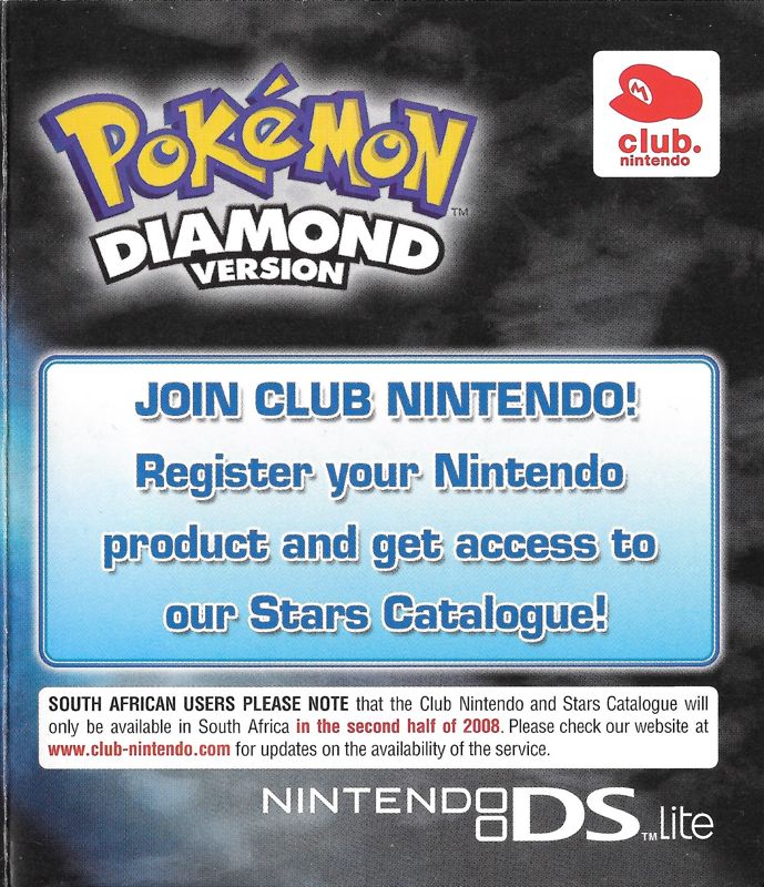 Advertisement for Pokémon Diamond Version (Nintendo DS): Front