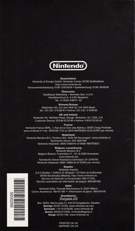 Extras for Lost Kingdoms (GameCube): Health And Safety Precautions Booklet - Back