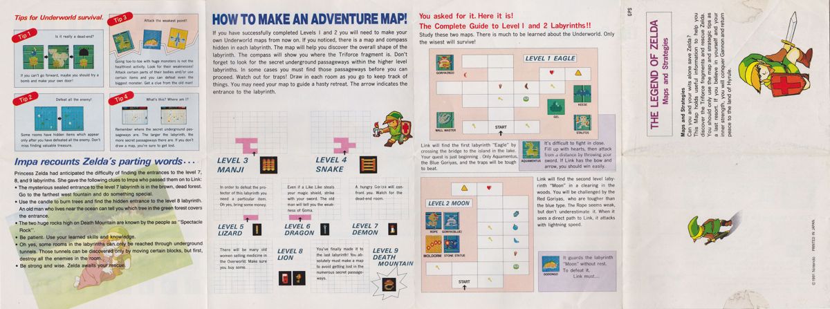 Map for The Legend of Zelda (NES): Side 2