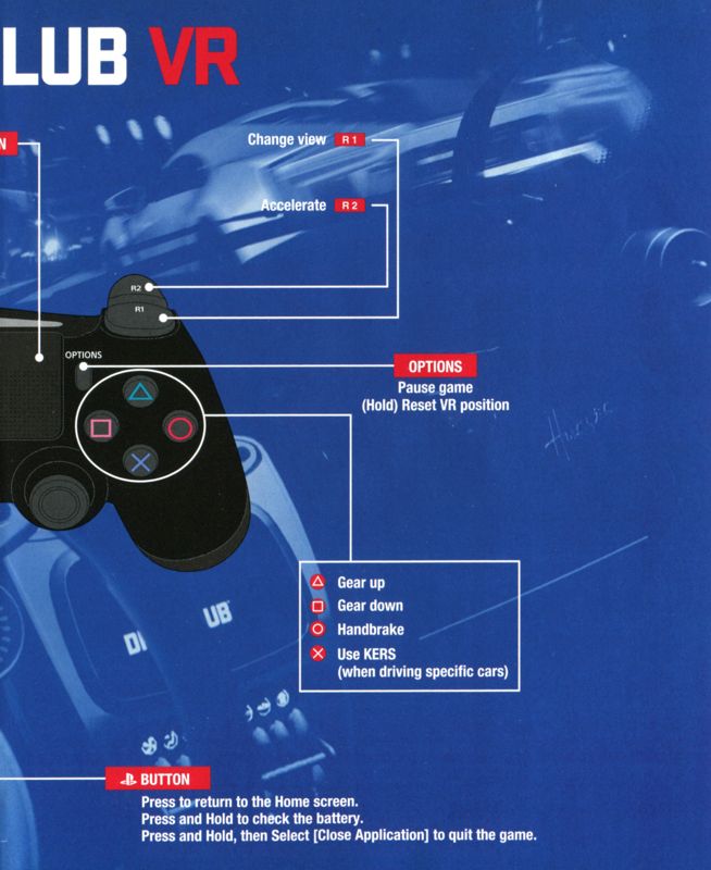 Inside Cover for Driveclub VR (PlayStation 4): Right Inlay