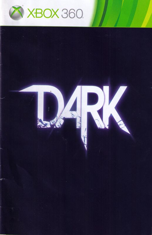 Manual for Dark (Xbox 360): Front