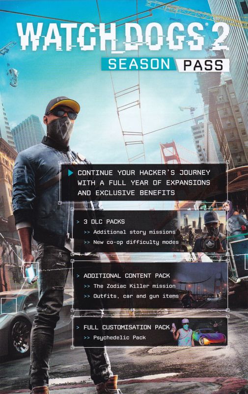 Advertisement for Watch_Dogs 2 (San Francisco Edition) (Windows): Season Pass - Front