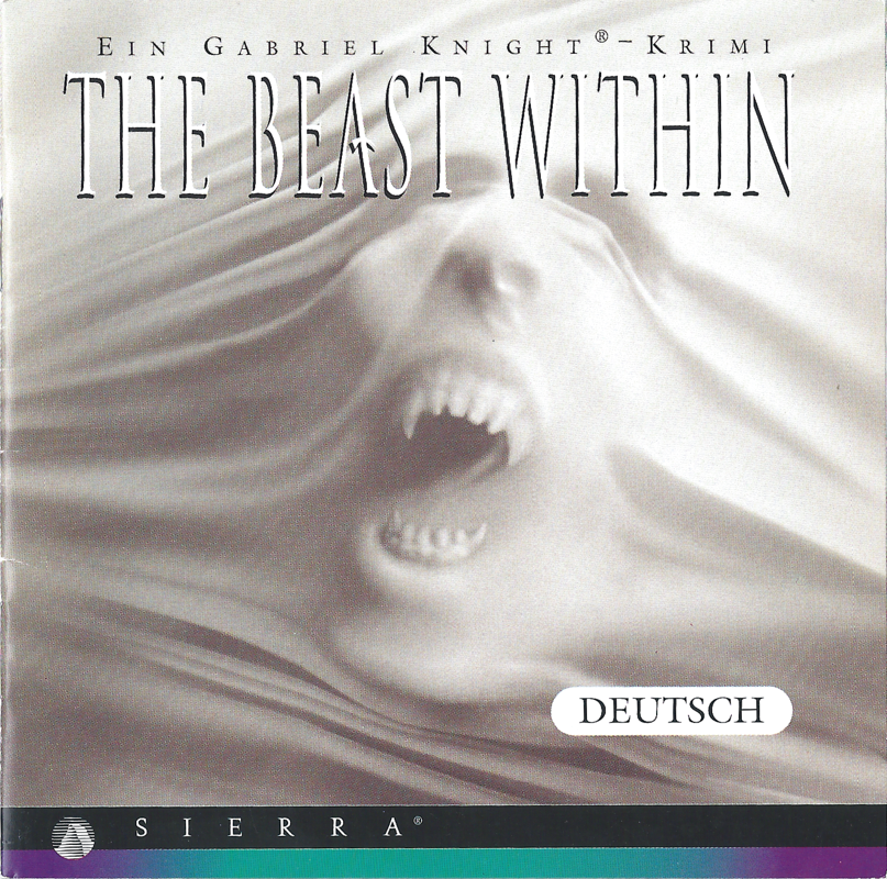 Manual for The Beast Within: A Gabriel Knight Mystery (DOS and Windows and Windows 3.x): Front