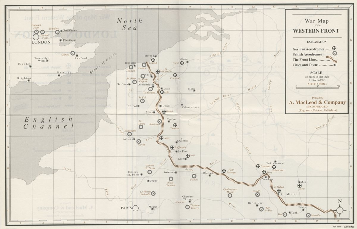 Map for Aces: The Complete Collector's Edition (Windows 3.x): Western Front