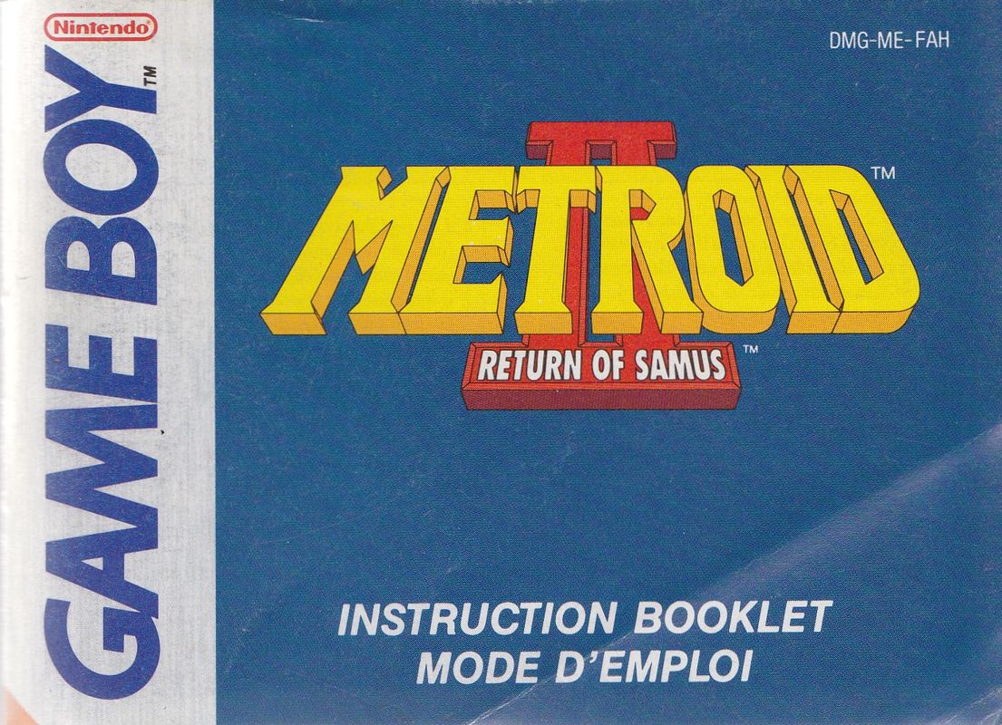 Metroid Ii Return Of Samus Cover Or Packaging Material Mobygames 3894