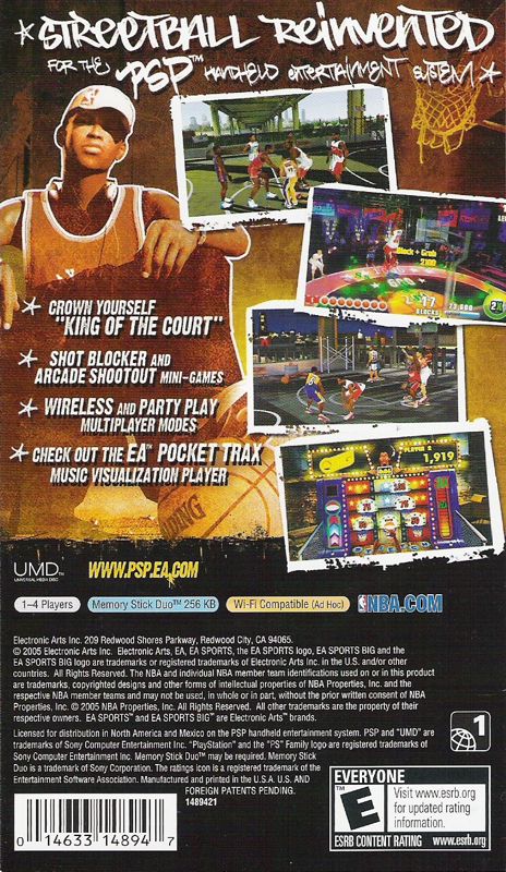 Back Cover for NBA Street Showdown (PSP)