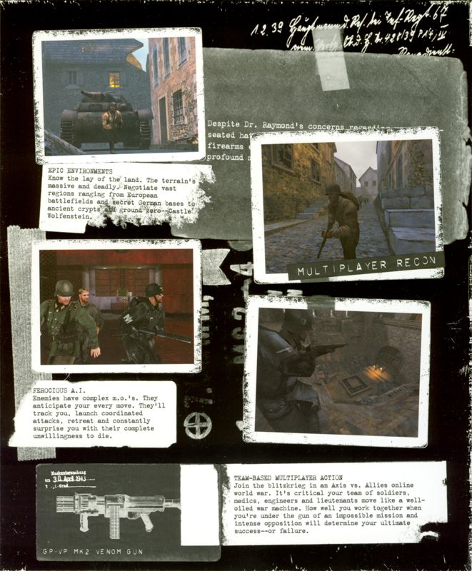 Inside Cover for Return to Castle Wolfenstein (Windows): Left Flap