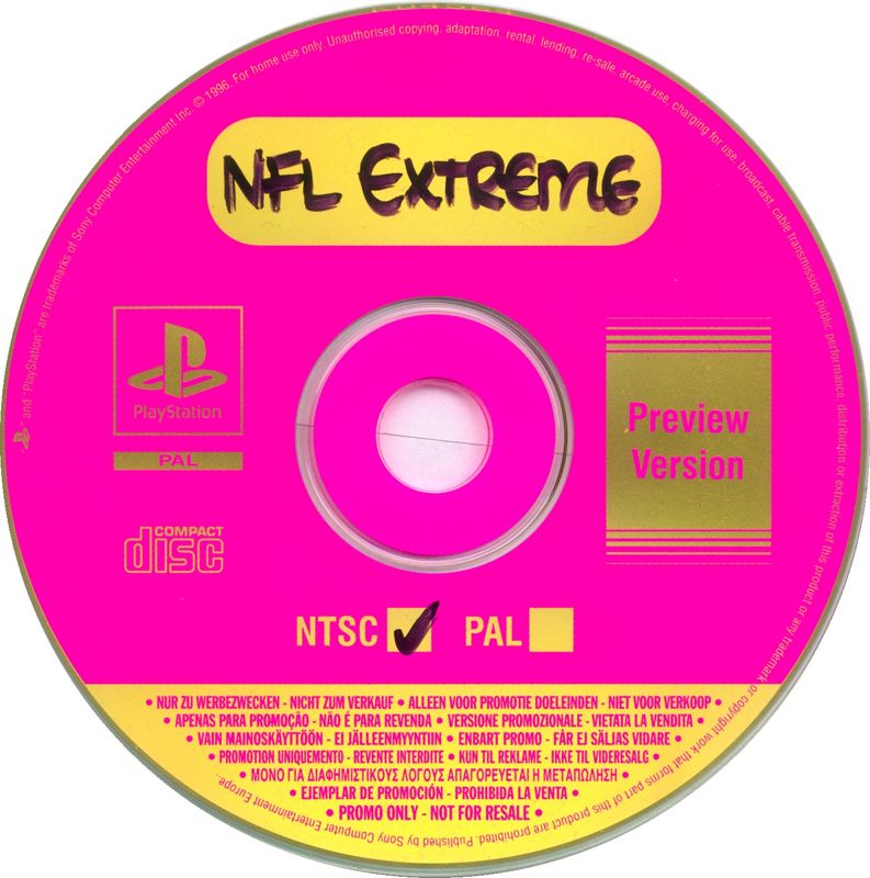 Media for NFL Xtreme (PlayStation) (Review copy)