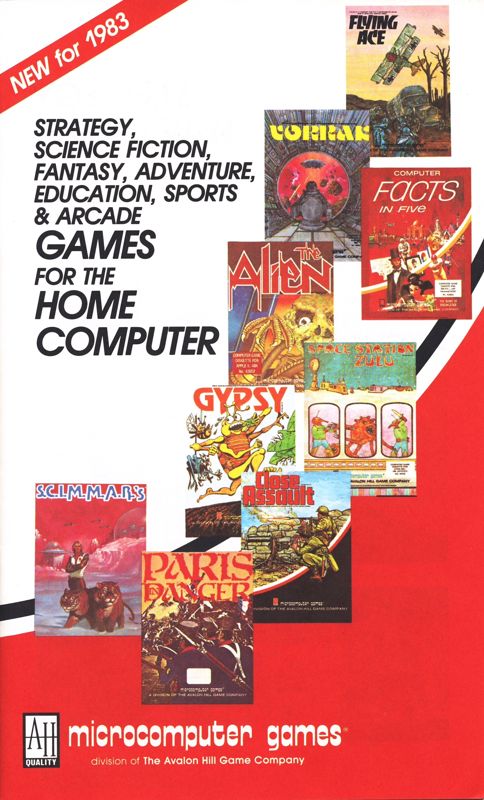Advertisement for VC (Atari 8-bit) (Atari Diskette release): Catalog - Front