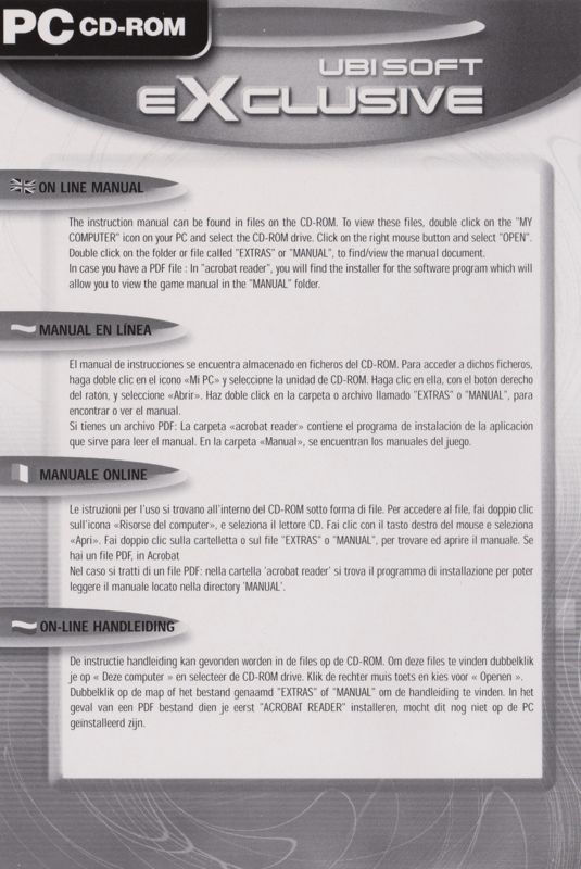 Manual for CSI: Crime Scene Investigation (Windows) (Ubisoft eXclusive release): Online Manual