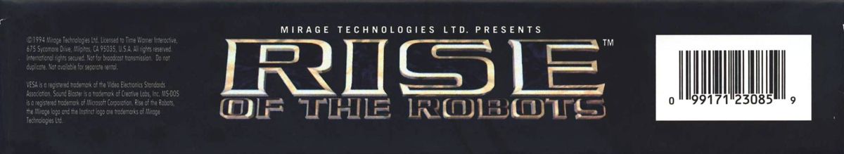 Spine/Sides for Rise of the Robots (DOS): Bottom