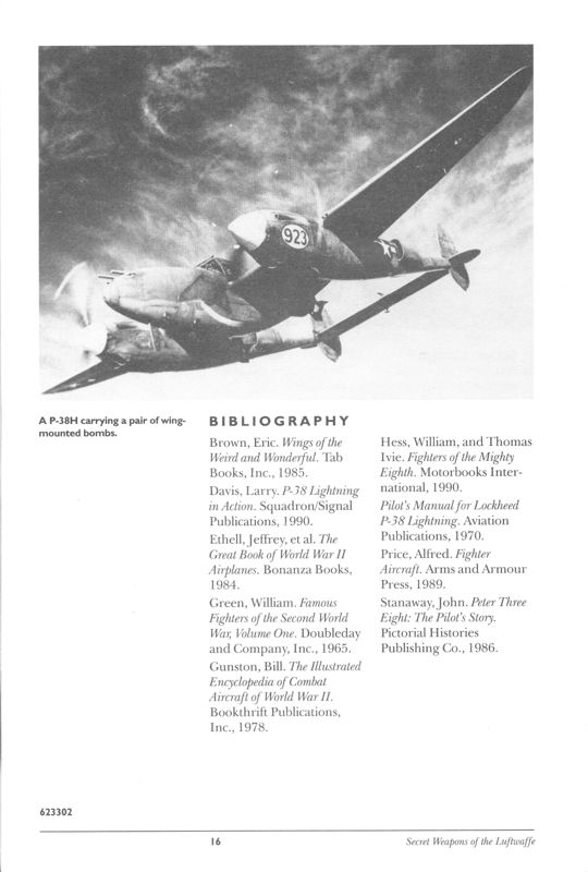 Manual for P-38 Lightning Tour of Duty (DOS): Back
