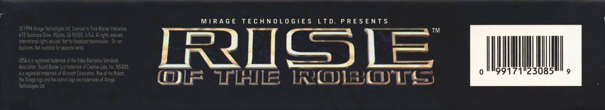 Spine/Sides for Rise of the Robots (DOS): Top