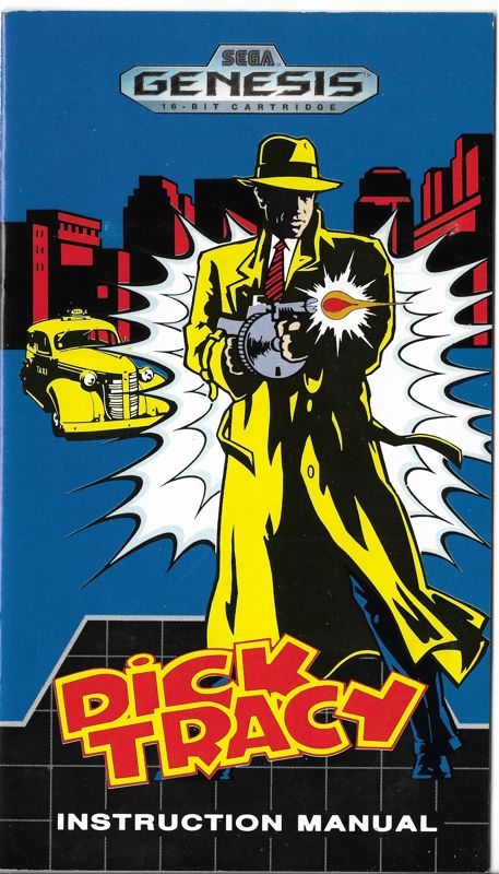 Manual for Dick Tracy (Genesis): Front