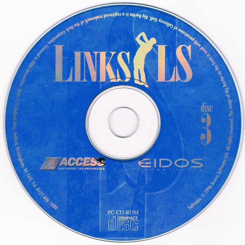 Media for Links LS: Legends in Sports - 1997 Edition (DOS) (Double-width lid/tray type Box, with a 3-CD Jewel Case in a molded tray.): Disc 3