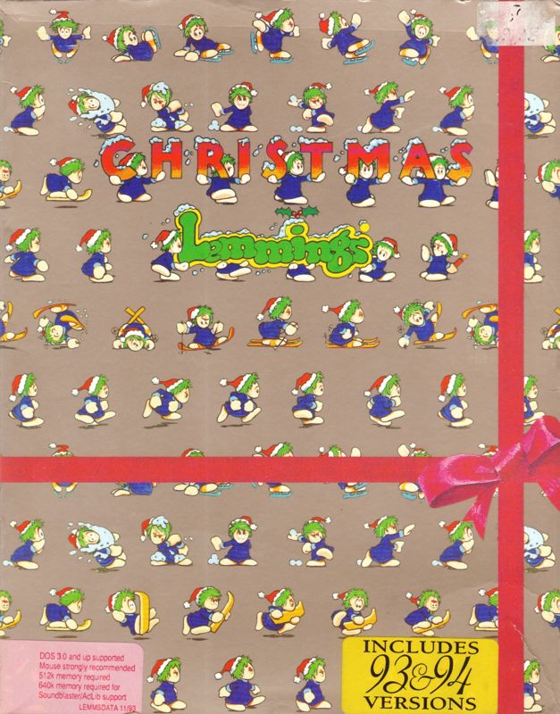 Front Cover for Holiday Lemmings (DOS) (Includes 93&94 Versions)