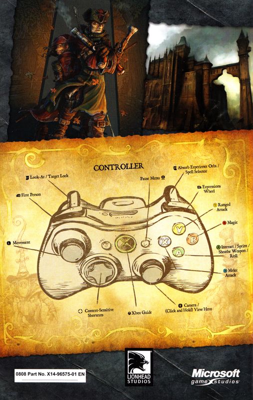 Manual for Fable II (Xbox 360): Back