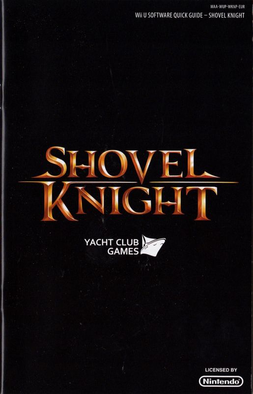 Manual for Shovel Knight (Wii U): Front