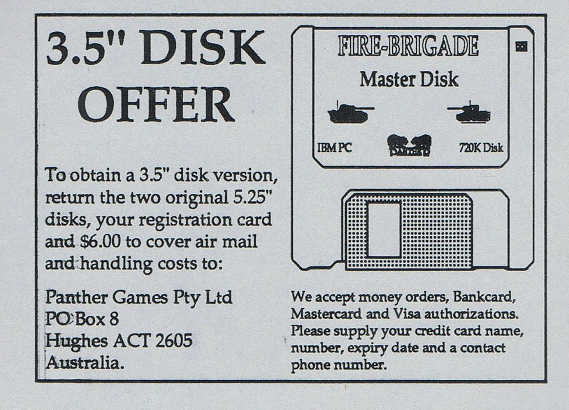 Advertisement for Fire-Brigade: The Battle for Kiev - 1943 (DOS) (5.25" Floppy Disk release)