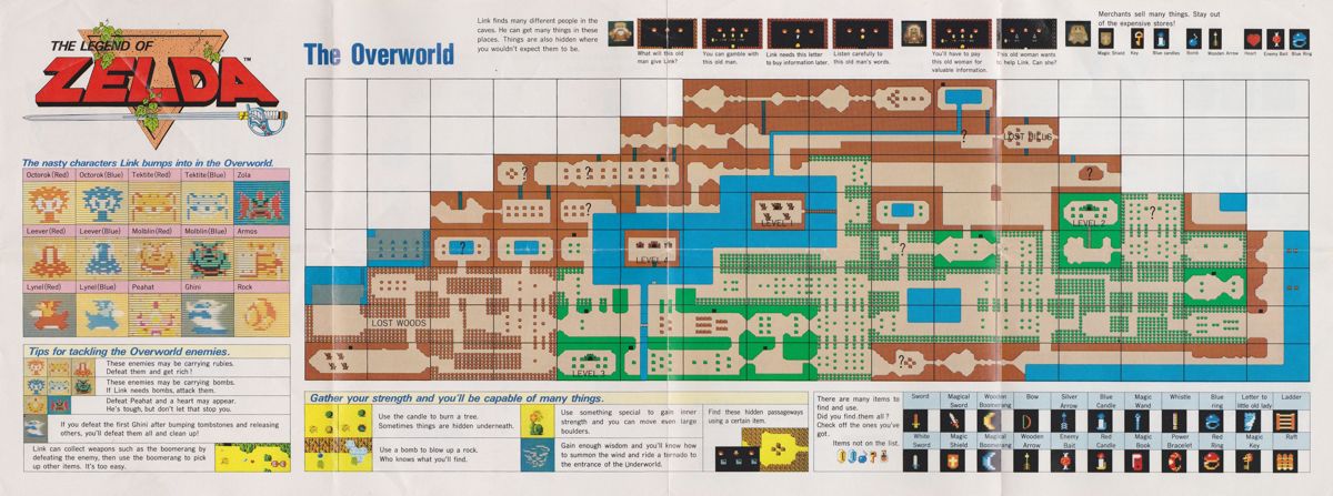Map for The Legend of Zelda (NES): Side 1