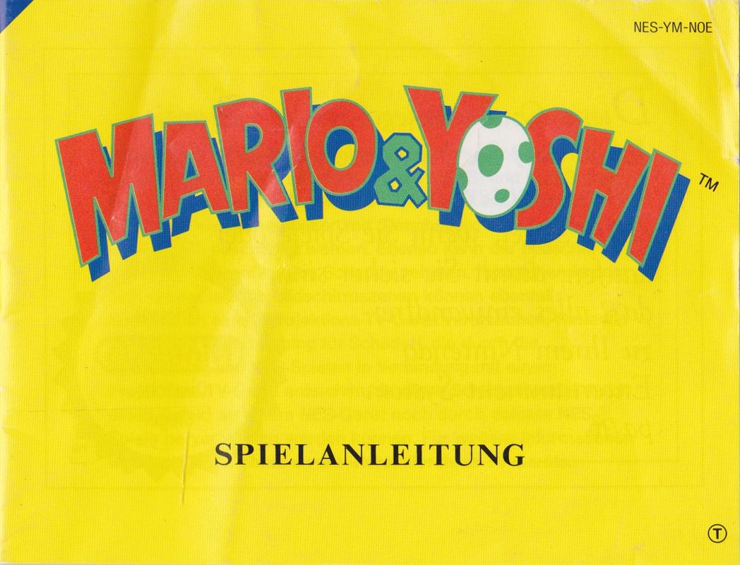 Manual for Yoshi (NES): Front